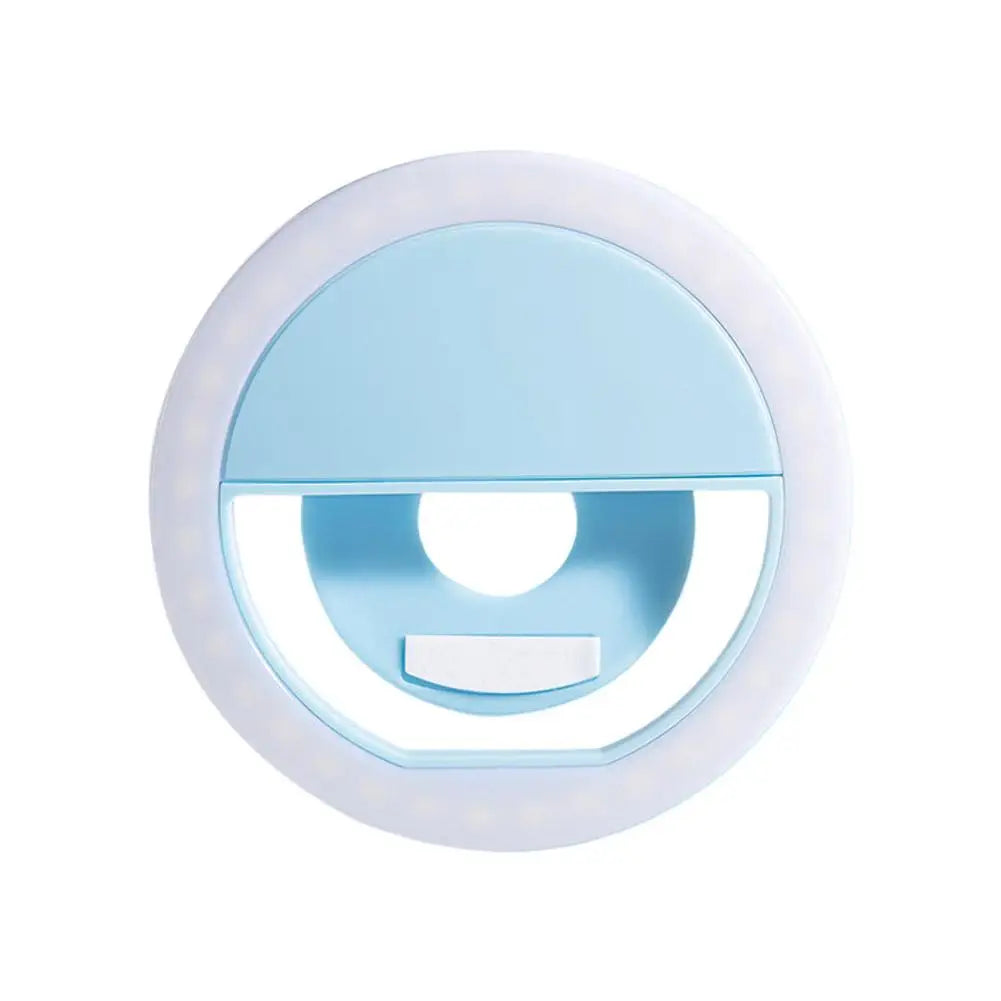 LED Selfie Ring Light Clip on Phone Laptop Tablet Rechargeable Portable 3 Level Brightness Dimmable Front Camera Fill Light