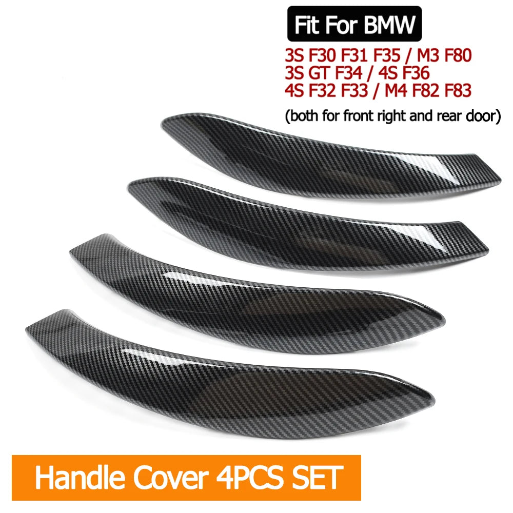 Carbon Fiber Interior Door Pull Handle with Handle Outer Cover Trim For BMW 3 4 Series M3 M4 F30 F34 F36 F32 F33 F80 F82 F83