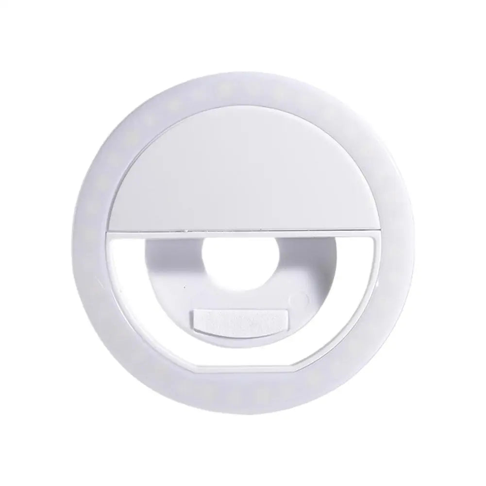 LED Selfie Ring Light Clip on Phone Laptop Tablet Rechargeable Portable 3 Level Brightness Dimmable Front Camera Fill Light