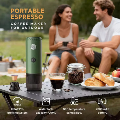 2026 Portable Espresso Machine 3-in-1 Travel Coffee Maker for Camping Hiking Office Self-Heating with USB-C