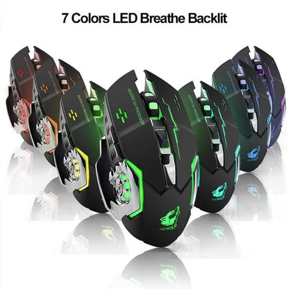 2.4G Wireless Mouse Bluetooth Mouse RGB Backlit Gaming Mouse Rechargeable Mice Silent Mouse Adjustable DPI Mouse for PC Laptop