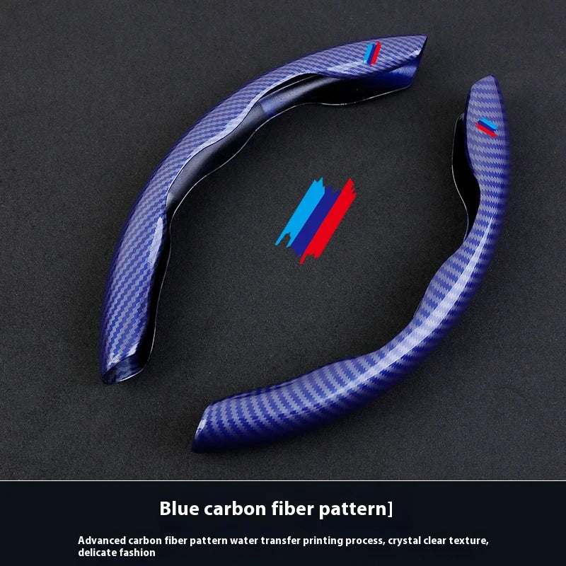 For BMW E46 E72 E82 E92 E64 E70 E87 E90 E91 E60 E52 X1 X2 X3 X4 X5 X6 X7 M3 M4 M5 Car Carbon Fiber Texture Steering Wheel Cover
