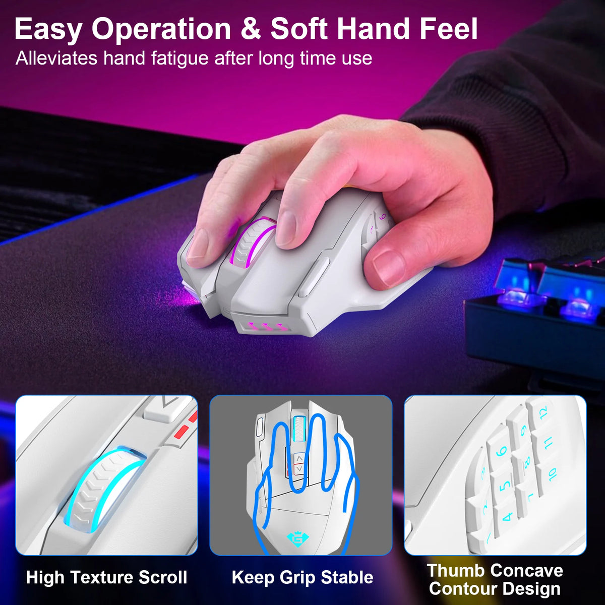 Gamspeed RGB USB 2.4G Wireless Gaming Mouse 16000 DPI 16 buttons Programmable game Optical mice