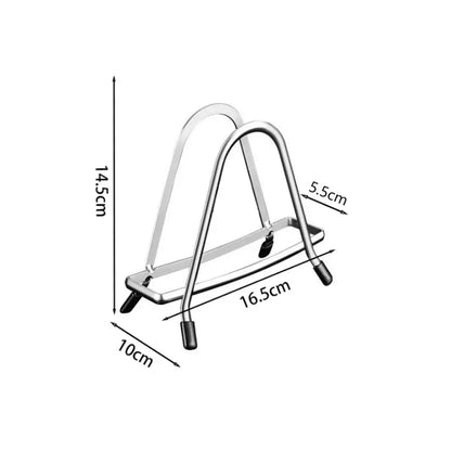 Portable Stainless Steel Cutting Board Holder Thickening Space Saving Pot Lid Stand Rustproof Pan Cover Shelf