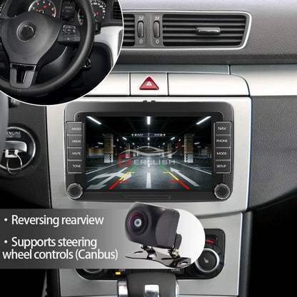 2DIN Android 15 Car Radio for VW Volkswagen Seat Skoda Passat Golf Polo with CarPlay Android Auto Stereo Audio System 7" Display