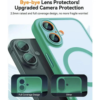 For Magsafe Luxury Armor Shockproof Case For iPhone 17 16 15 14 13 Pro Max Magnetic Wireless Charge Cover Matte Translucent PC