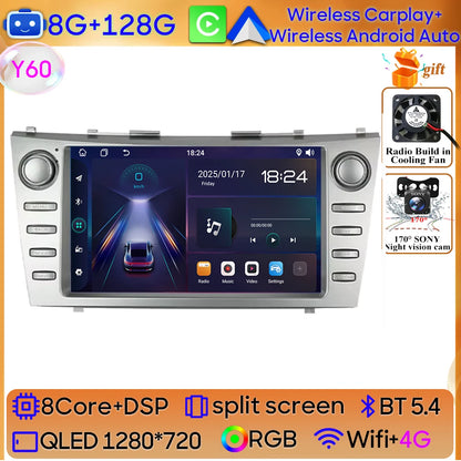 Android 15 For Toyota Camry XV40 Aurion 2007 - 2011 DSP Carplay Head Unit Multimedia Player GPS Navigation Stereo Car Radio WIFI