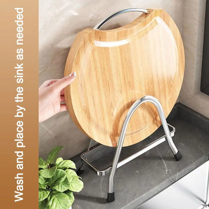 Portable Stainless Steel Cutting Board Holder Thickening Space Saving Pot Lid Stand Rustproof Pan Cover Shelf