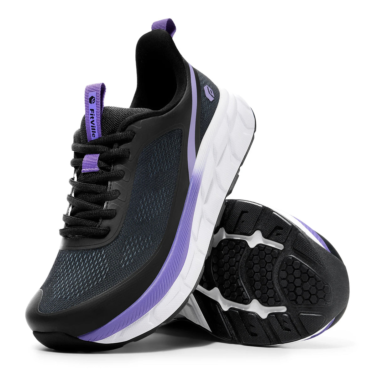 FitVille Women's Sports Shoes Wide Casual Sneakers Comfortable  Cushioning Running Jogging Shoes for Women with Arch Support