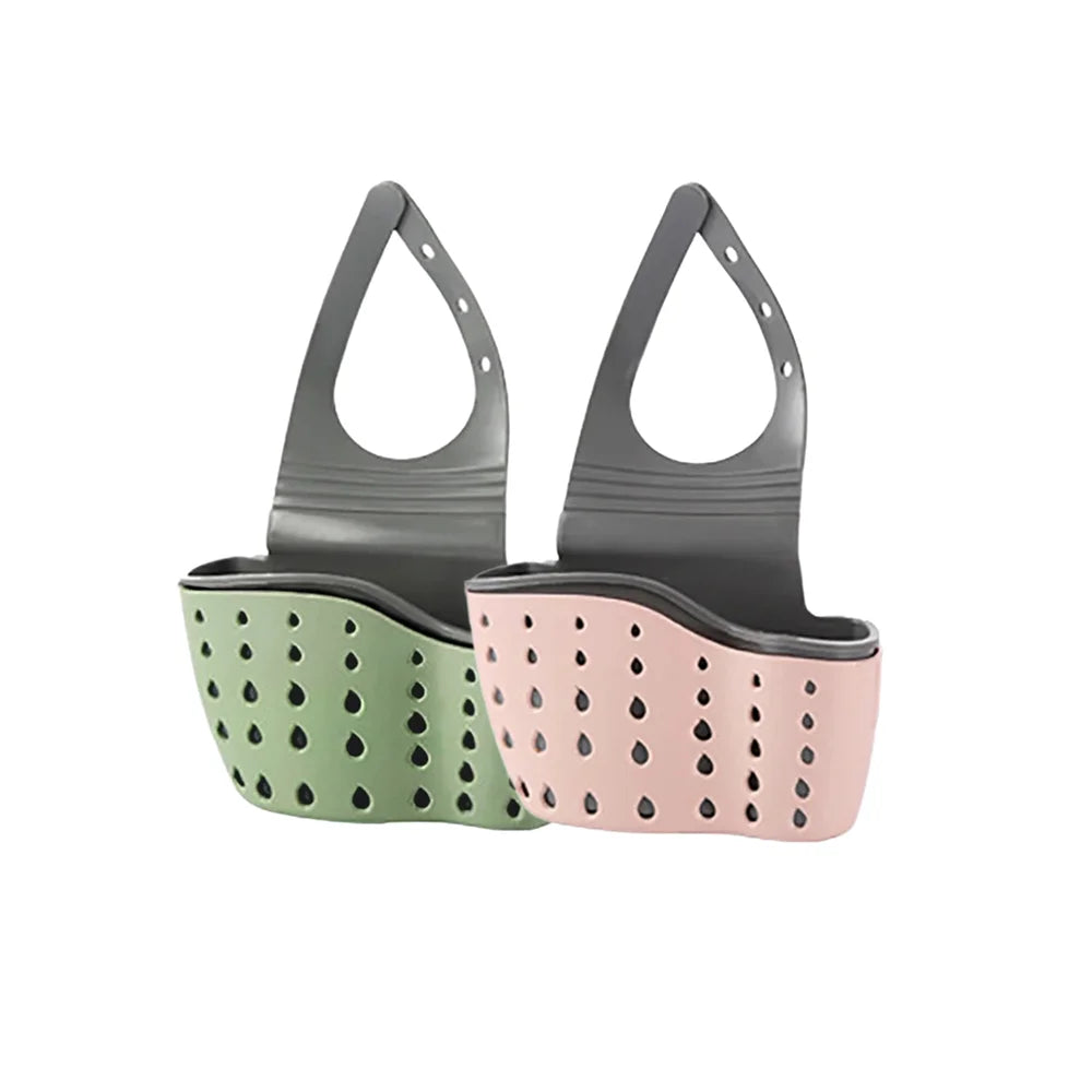 Home Storage Drain Basket Kitchen Sink Holder Adjustable Soap Sponge Shlf Hanging Drain Basket Bag Kitchen Accessories