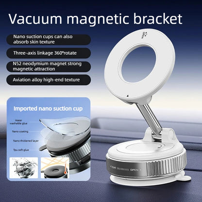 360 Degree Rotation Foldable Universal Mobile Phone Stands Magnetic Vacuum Suction Phones Holder Multi Angle Adjustable Holder