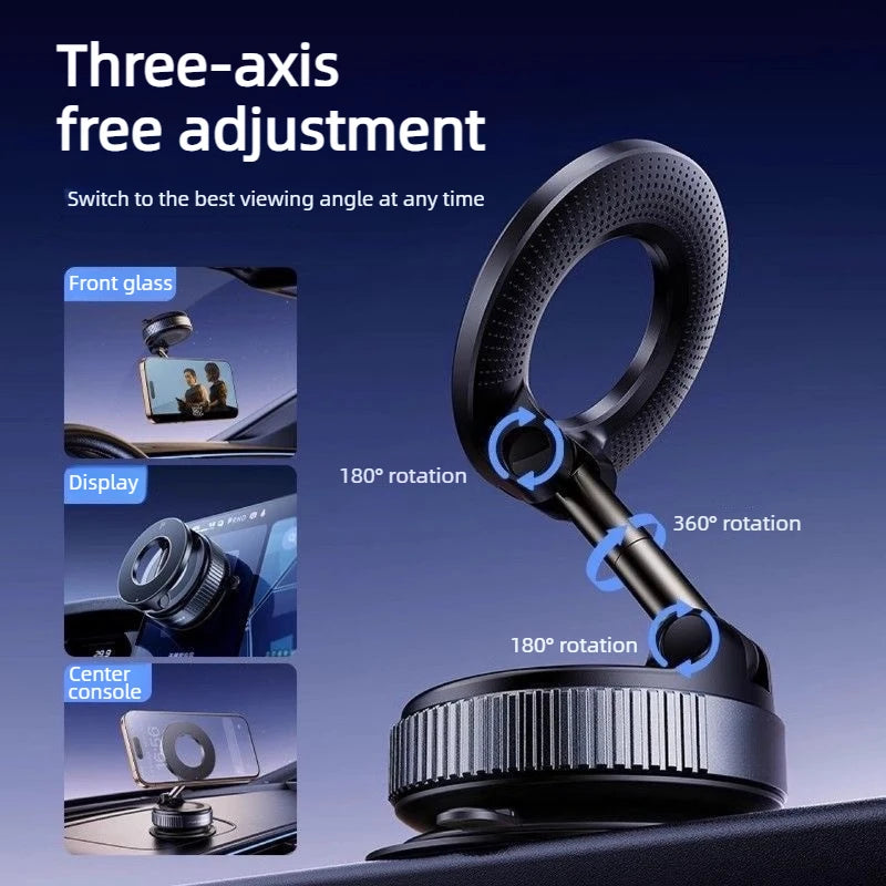 360 Degree Rotation Foldable Universal Mobile Phone Stands Magnetic Vacuum Suction Phones Holder Multi Angle Adjustable Holder