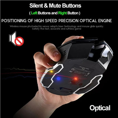 2.4G Wireless Mouse Bluetooth Mouse RGB Backlit Gaming Mouse Rechargeable Mice Silent Mouse Adjustable DPI Mouse for PC Laptop
