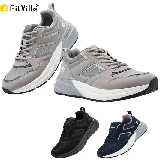 FitVille Newest Running Shoes for Men 4E Wide Width Sneakers with Arch Support for Flat Feet Heel Pain Relief Plantar Fasciitis
