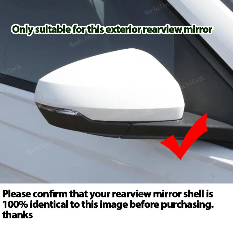 Glossy Black Carbon Pattern Rearview Exterior Side Mirror Caps for VW Volkswagen Polo AW BZ 2017-2023 Replacement
