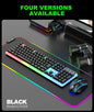 Mechanical Feel Keyboard and Mouse Set, with RGB LED Backlight, USB Wired - 104 Keys - Ideal Choice for Gaming and Office