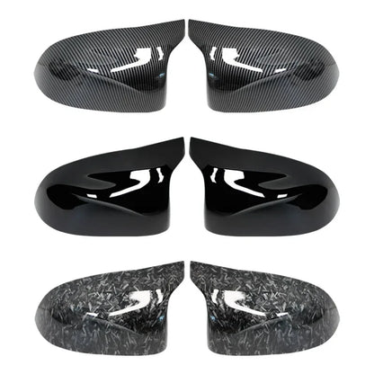 For BMW F25 X3 F26 X4 F15 X5 F16 X6 2014 15-18 Bright Black Caps Carbon Fiber Style Auto Car Rear View Side Mirror Cover Trim