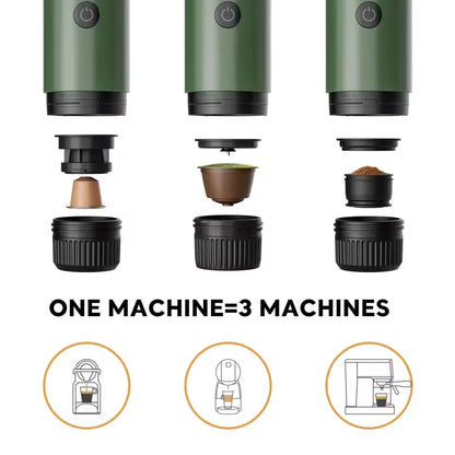 2026 Portable Espresso Machine 3-in-1 Travel Coffee Maker for Camping Hiking Office Self-Heating with USB-C