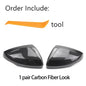 Glossy Black Carbon Pattern Rearview Exterior Side Mirror Caps for VW Volkswagen Polo AW BZ 2017-2023 Replacement