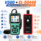 2PCS V500 OBD2 Scanner & BT172 Car Battery Tester Kit Engine Fault Code Reader Eraser Live Data Diagnostic Tool Battery Analyzer