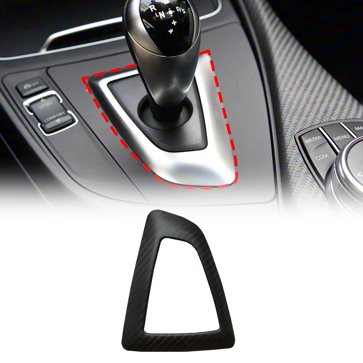 LHD/RHD Real Carbon Fiber Car Gear Shift Gear Panel Trim Cover Base For BMW F20 F21 F22 F23 F30 F31 F34 F35 F32 F33 F36 M2 F87