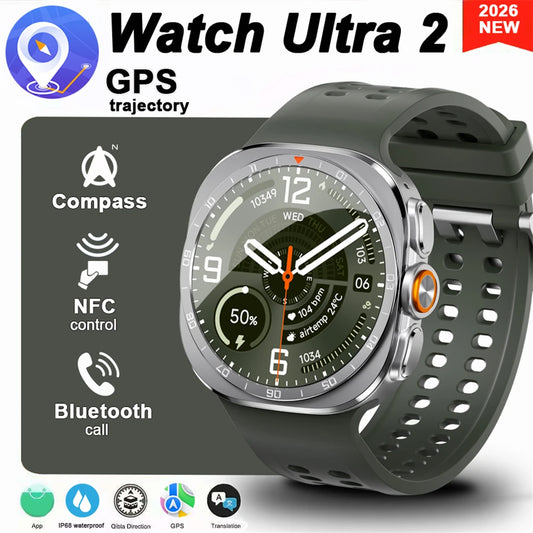 2026 New GPS NFC Smartwatch For Men 1.60'' AMOLED HD Screen Heart Rate Blood Pressure Monitoring Bluetooth Call Smart Watch AOD