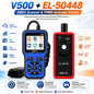 2PCS V500 OBD2 Scanner & BT172 Car Battery Tester Kit Engine Fault Code Reader Eraser Live Data Diagnostic Tool Battery Analyzer