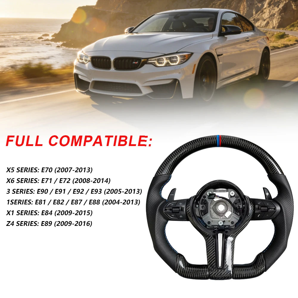 MAXEAGLE For BMW M3 F30 F15 F16 F20 F22 F25 F48 M5 F10 F06 F07 F18 F06 F12 E70 E71 E81 E84 E90 Carbon fiber steering wheel