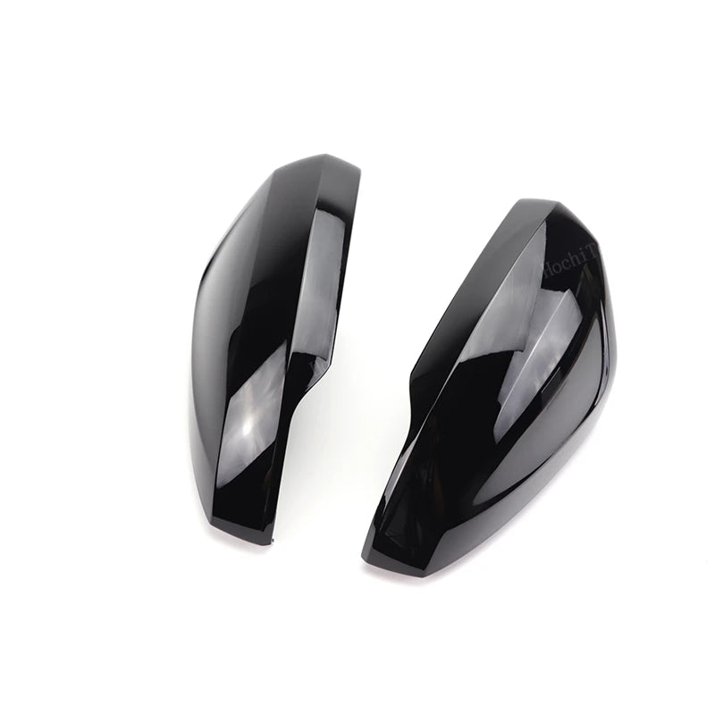 Glossy Black Carbon Pattern Rearview Exterior Side Mirror Caps for VW Volkswagen Polo AW BZ 2017-2023 Replacement