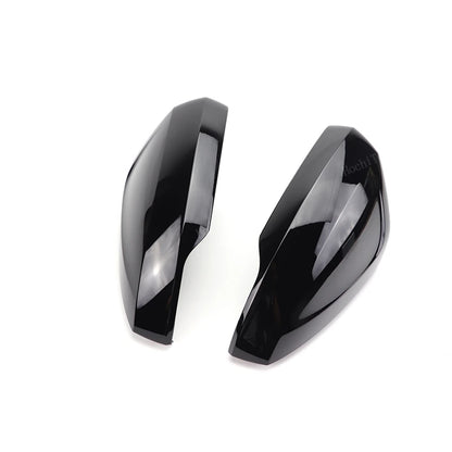 Glossy Black Carbon Pattern Rearview Exterior Side Mirror Caps for VW Volkswagen Polo AW BZ 2017-2023 Replacement
