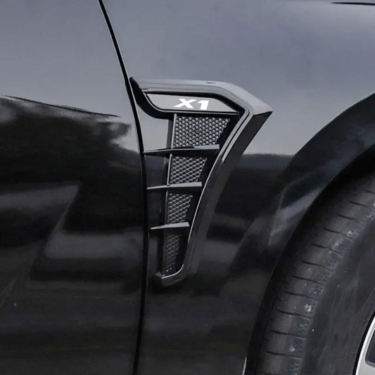 For BMW X1 car Accessories Carbon Black Car Fender Side Vents Air Flow Intake Hole Grille Sticker Cover