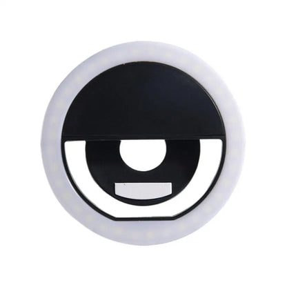 LED Selfie Ring Light Clip on Phone Laptop Tablet Rechargeable Portable 3 Level Brightness Dimmable Front Camera Fill Light